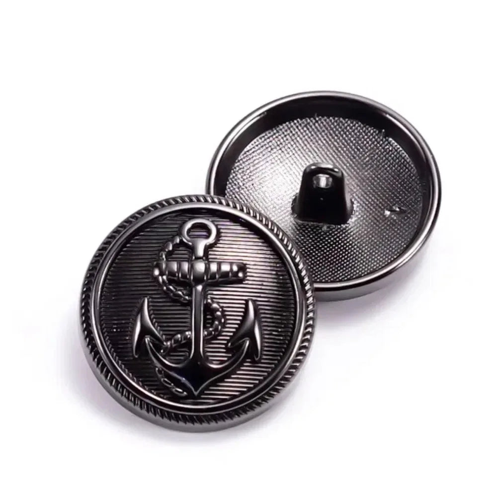 German Kriegsmarine Buttons in Black with Anchor Design for Uniforms