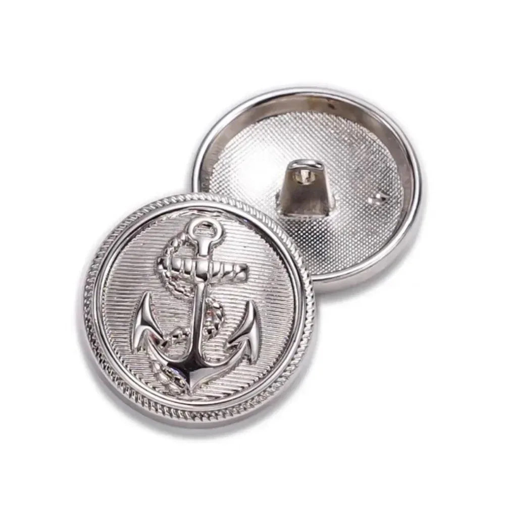 German Kriegsmarine Buttons in Silver with Anchor Design for Uniforms