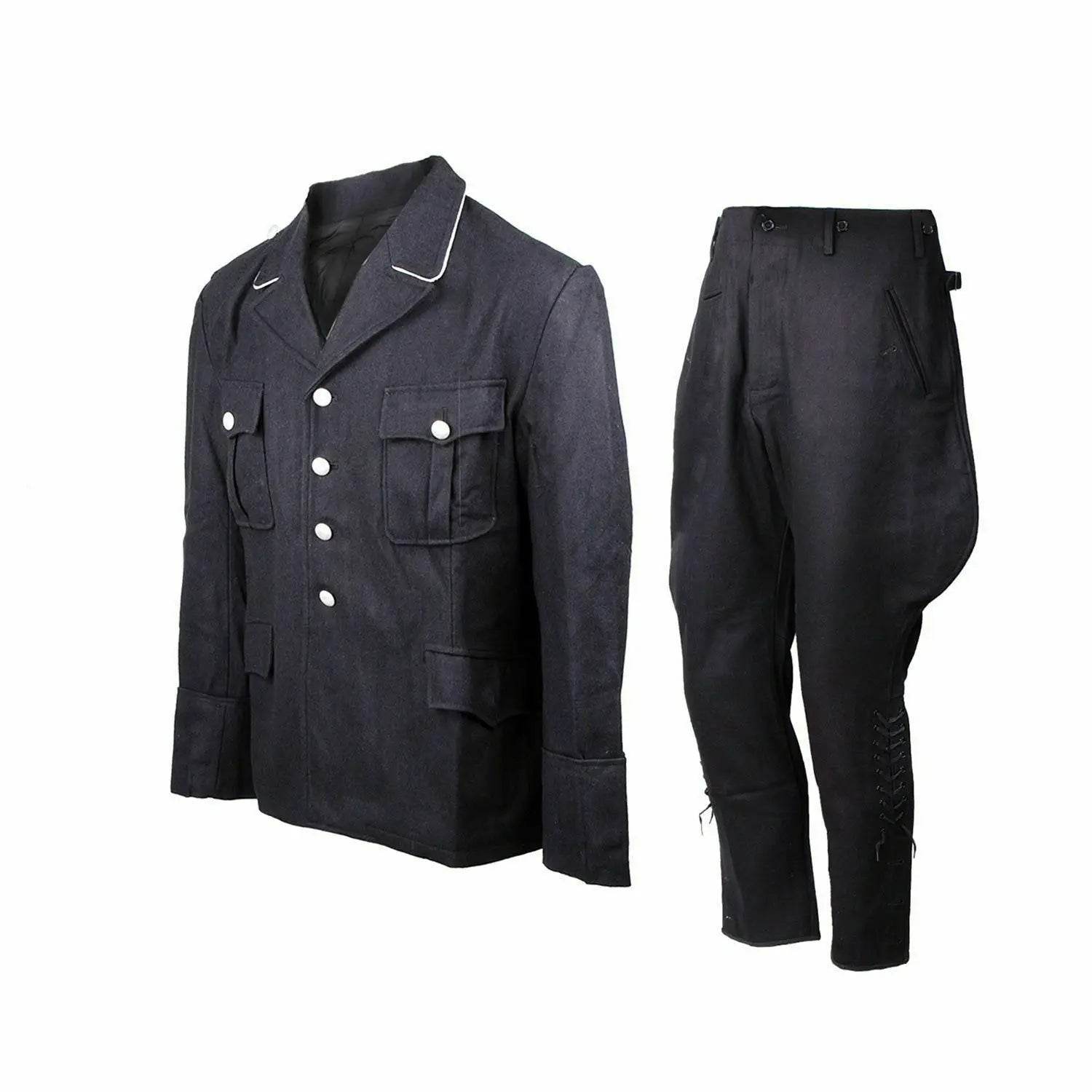 German Army M32 WW2 Black Tunic and Breeches Uniform - Military-Outdoors.com