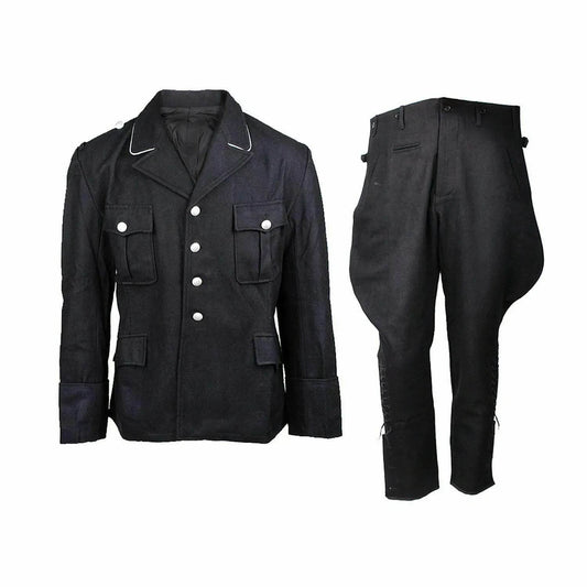 German Army M32 WW2 Black Tunic and Breeches Uniform - Military-Outdoors.com