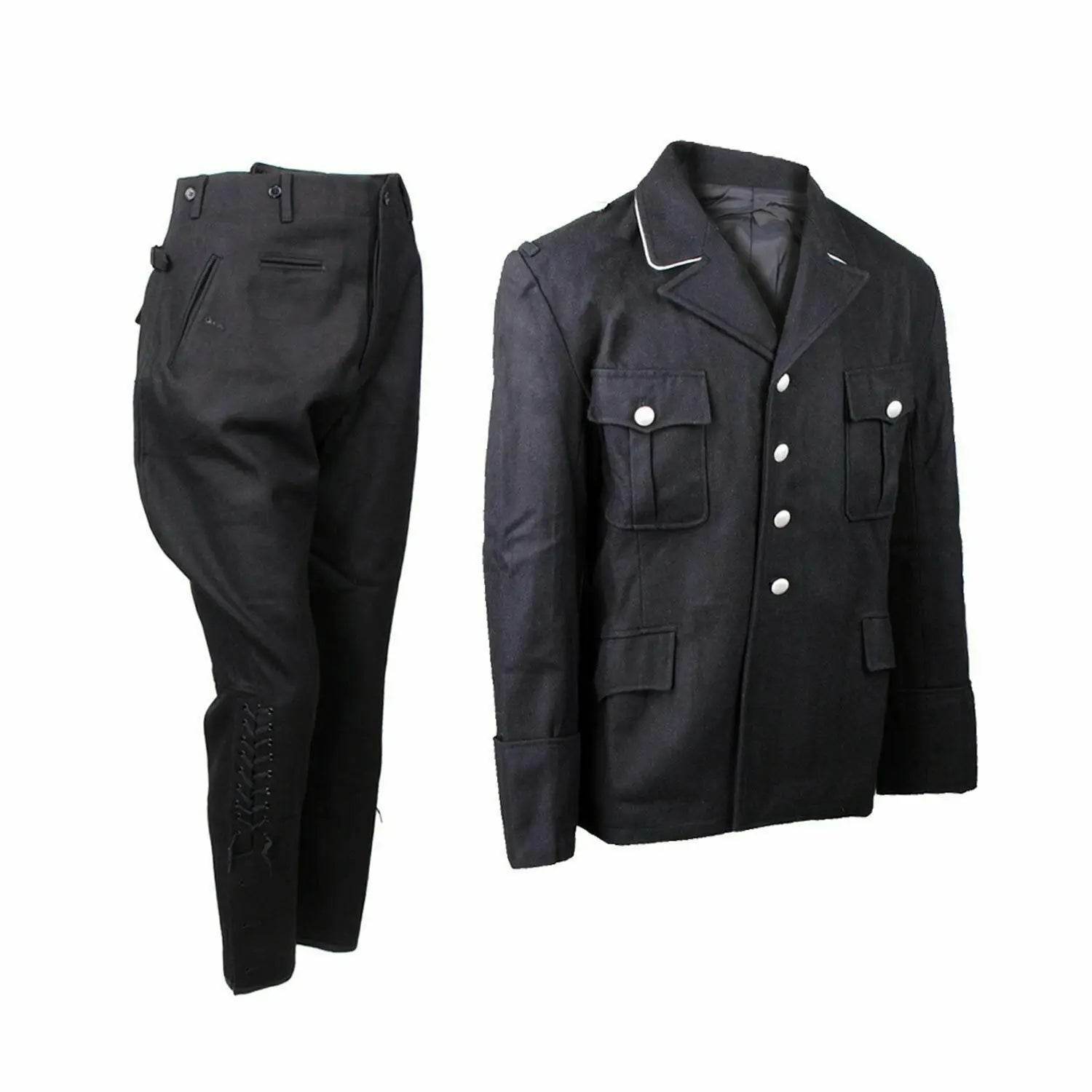 German Army M32 WW2 Black Tunic and Breeches Uniform - Military-Outdoors.com