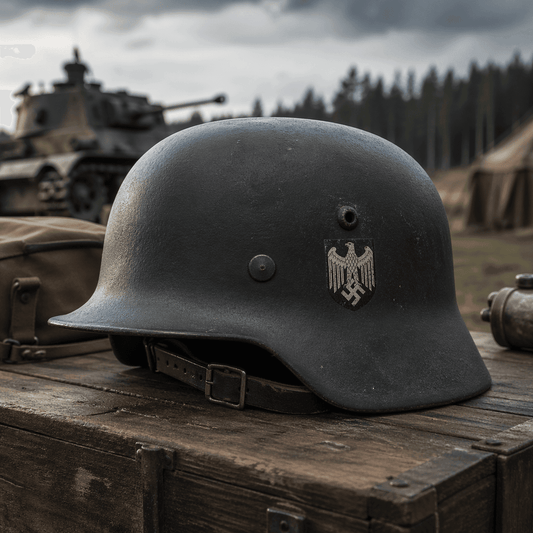 German M35 helmet in dark grey for military reenactments