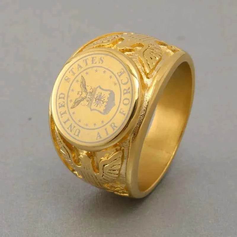 Gold US Army Ring - Durable Military Heritage Jewelry - Military-Outdoors.com