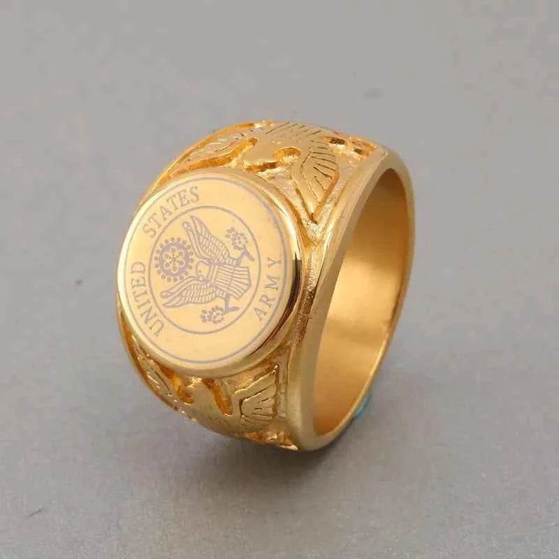 Gold US Army Ring - Durable Military Heritage Jewelry - Military-Outdoors.com