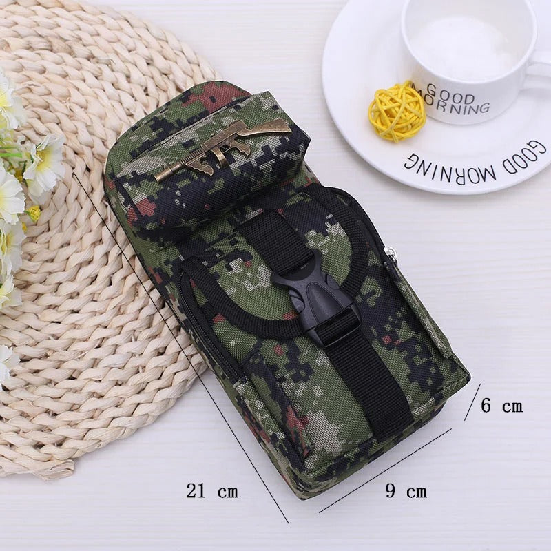 Camo pencil case with multiple compartments for kids' school supplies