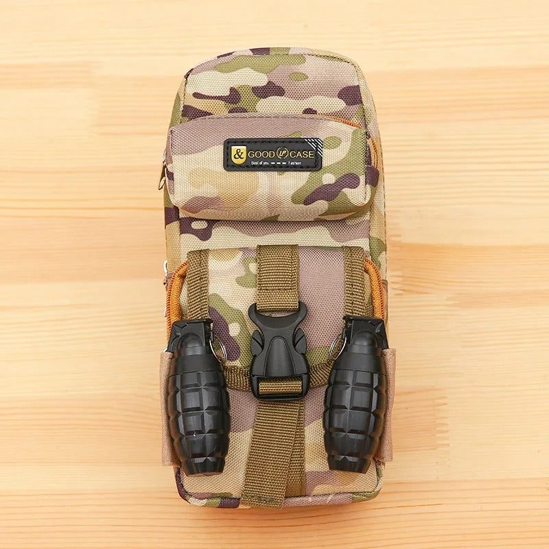Camo pencil case with grenade design for kids school supplies