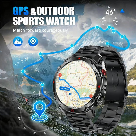 GPS tracking watch with map display for outdoor adventures
