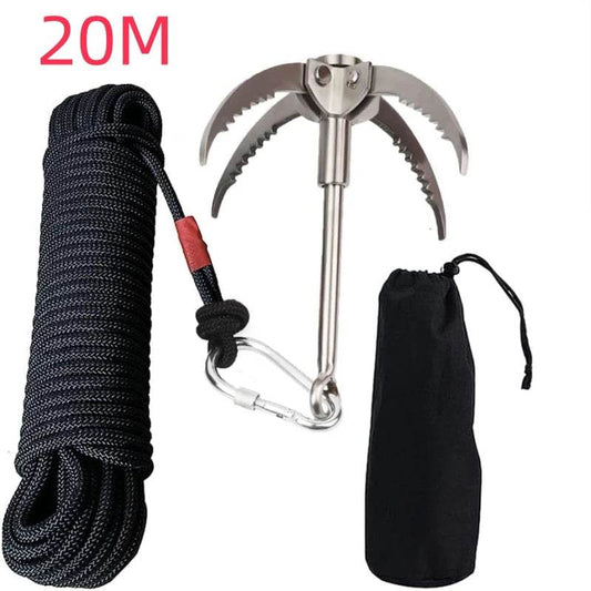 Grappling Hook with 20m Auxiliary Rope - Military-Outdoors.com
