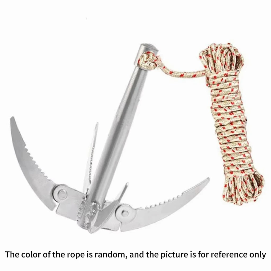 Stainless Steel Grappling Hook with Rope for Climbing and Outdoors