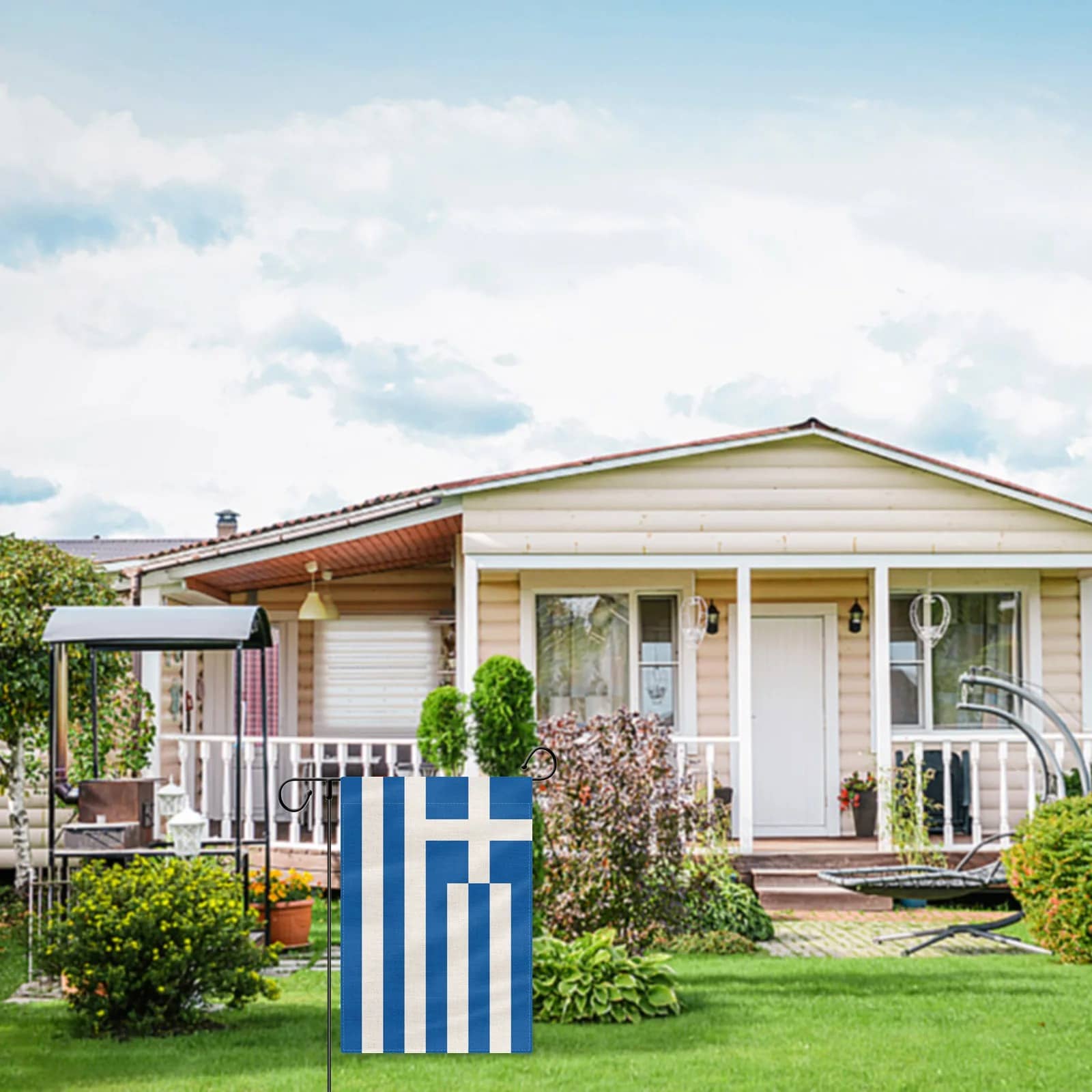 Greece national flag 3x5 ft in blue and white polyester for indoor and outdoor display