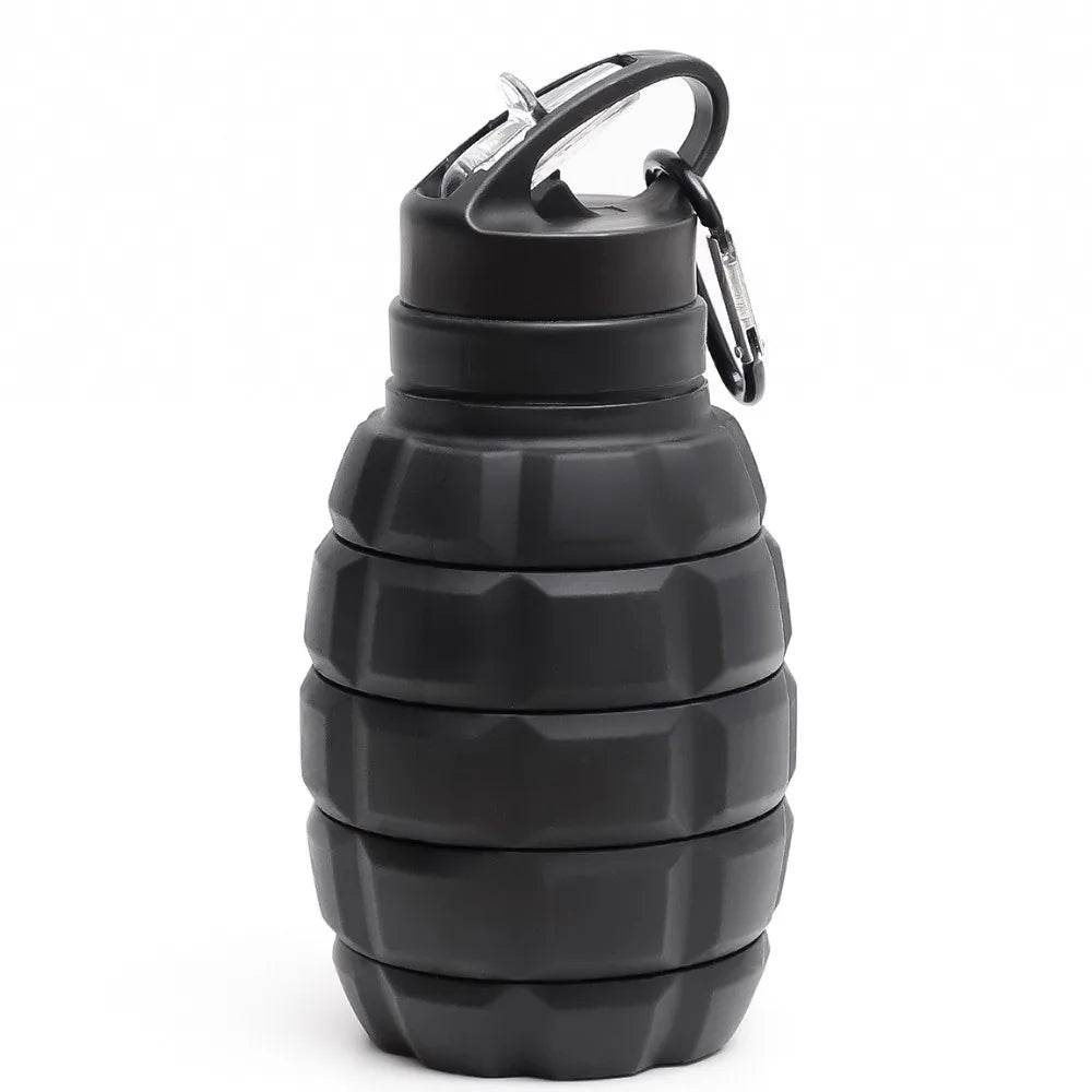 Black Grenade Shaped Foldable Water Bottle 580ml - Military-Outdoors.com