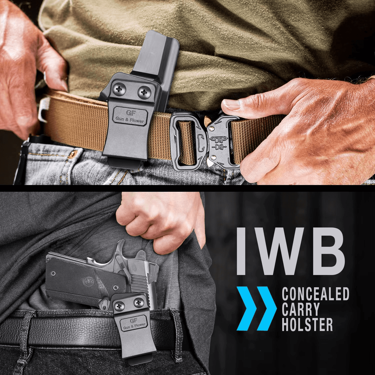 Colt 1911 holster for concealed carry, featuring an inside the waistband design