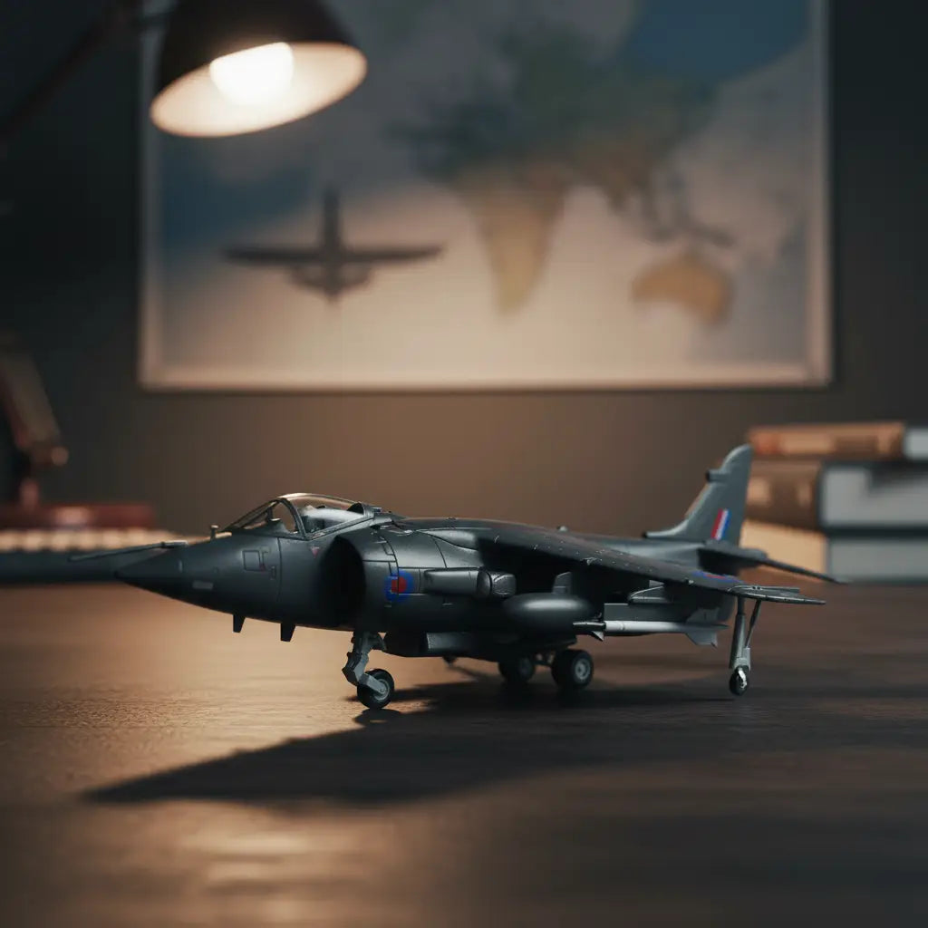 Harrier jet model in gray with detailed design for collectors