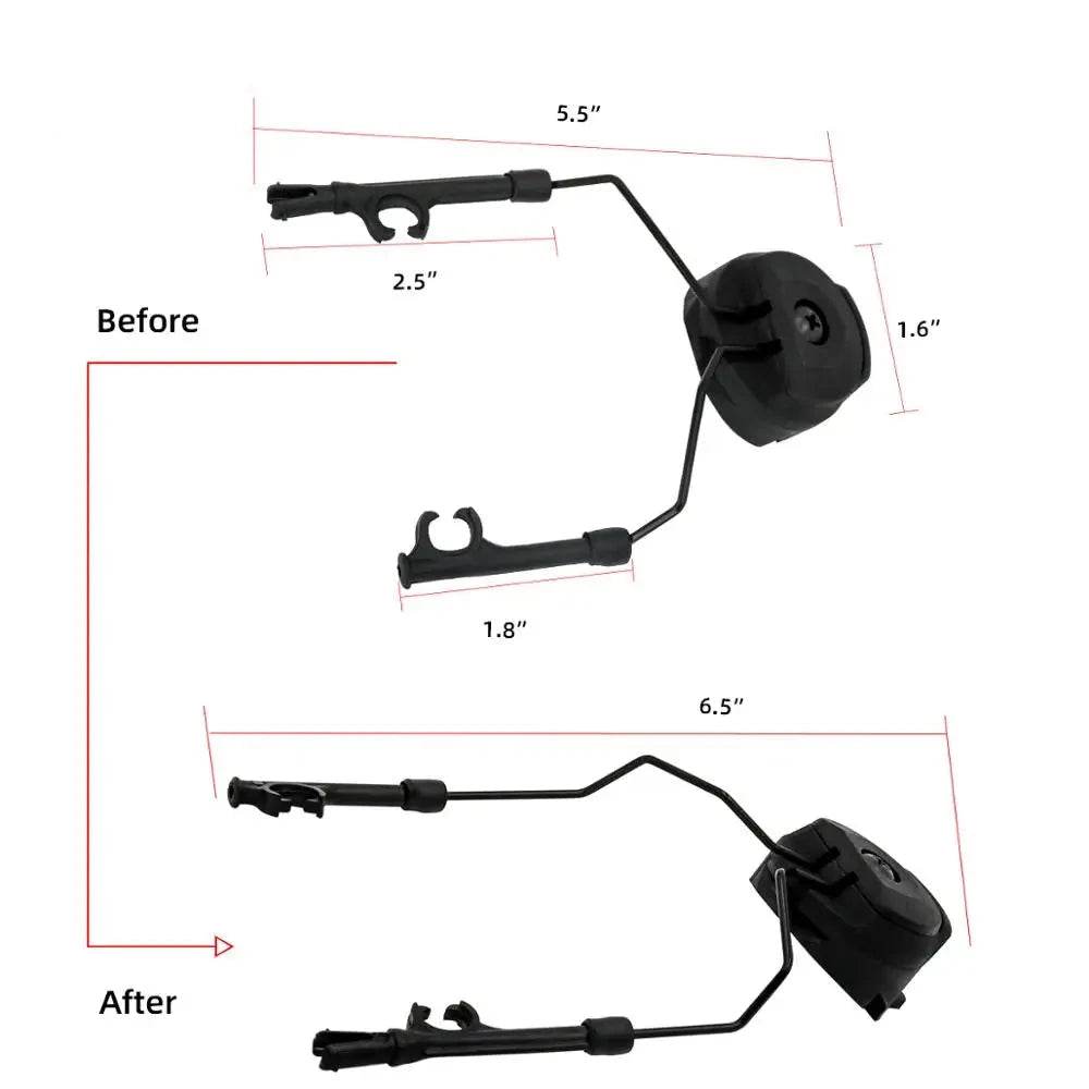 Headphone Bracket And Core Helmet Rail Adapter - BK - Military-Outdoors.com