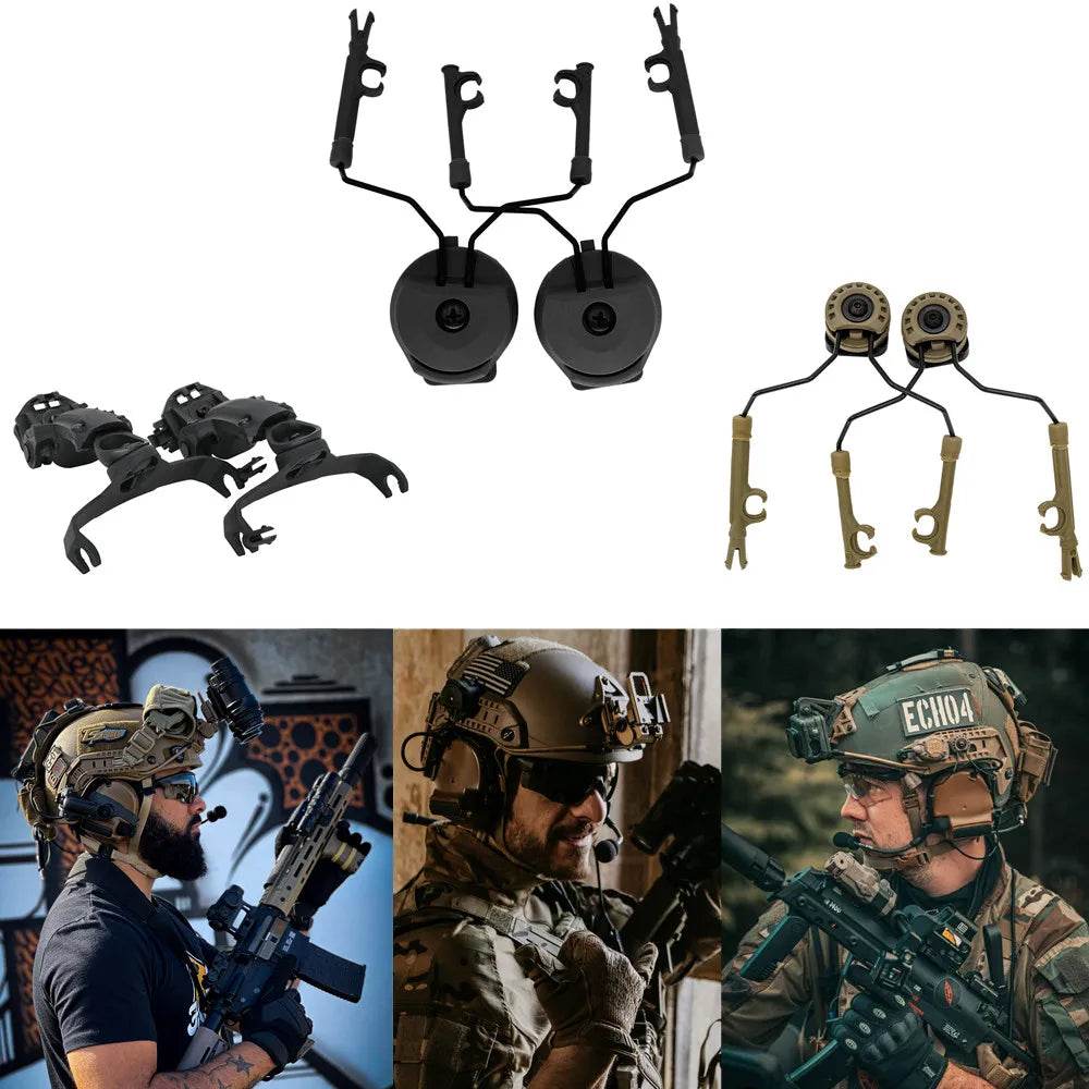 Headphone Bracket And Core Helmet Rail Adapter - BK - Military-Outdoors.com