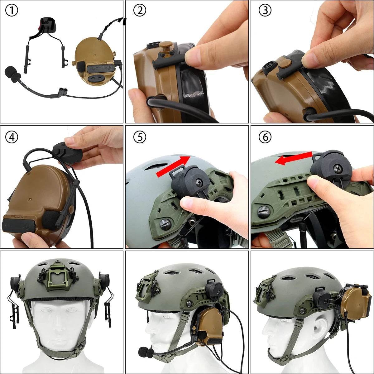 Headphone Bracket And Core Helmet Rail Adapter - BK - Military-Outdoors.com