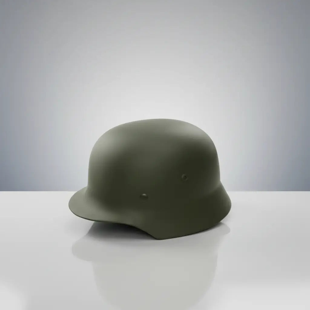 High quality German M35 helmet in green, designed for outdoor and military use with durable materials - Military-Outdoors.com