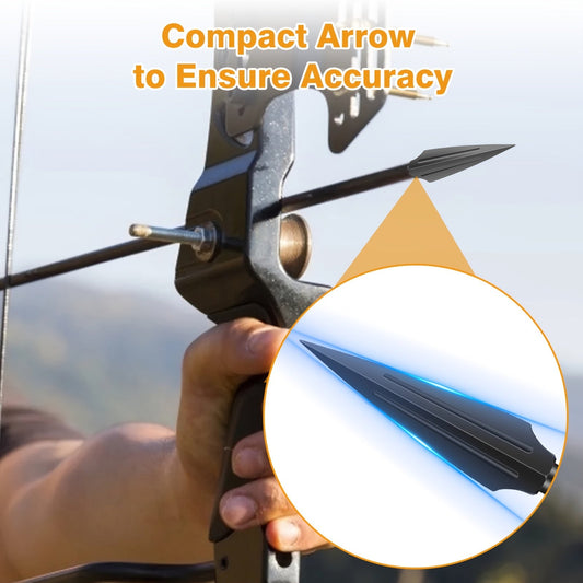 Military-Outdoors compact arrow featuring hunting arrowheads for improved accuracy in archery