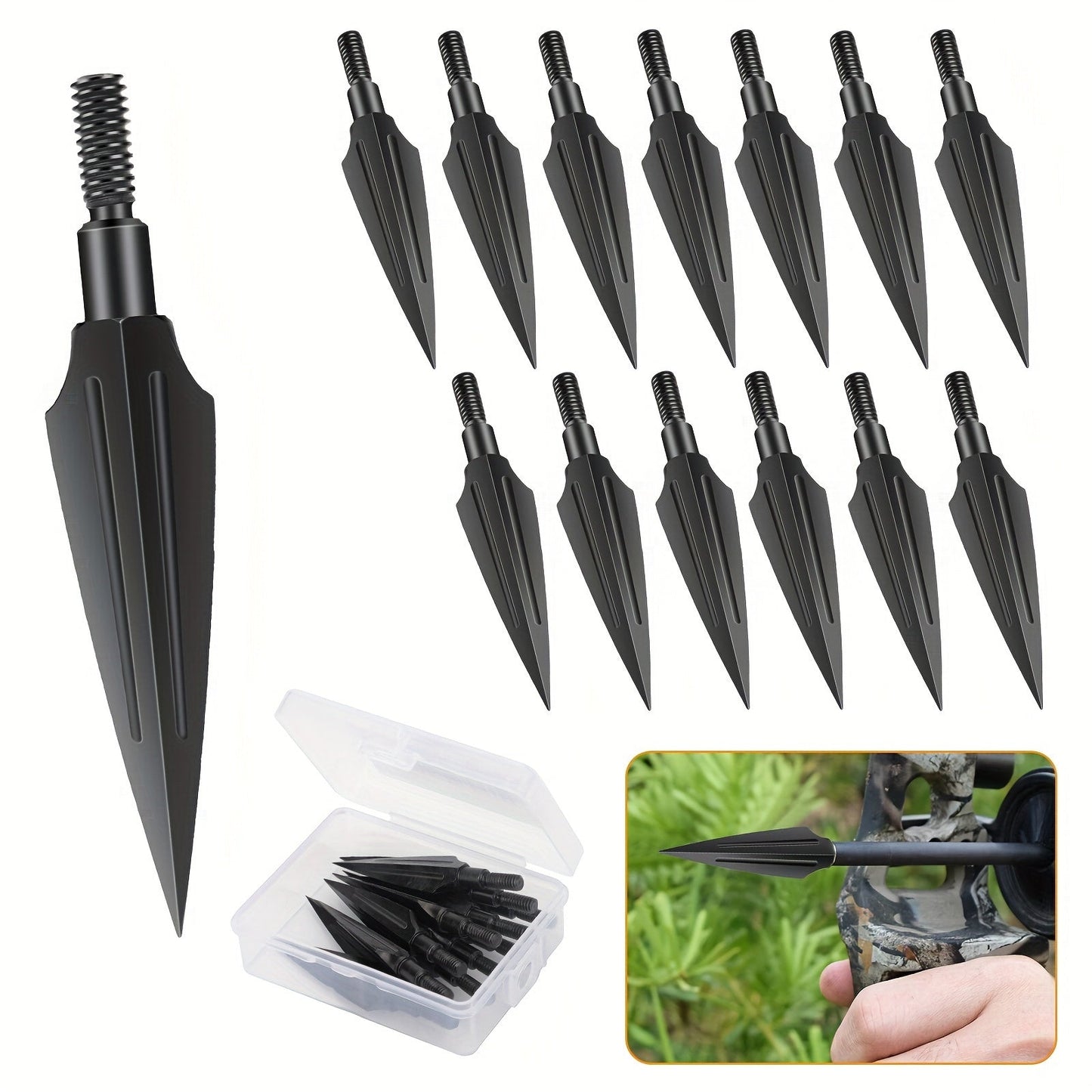 Set of 15 Military-Outdoors hunting arrowheads with durable design for precision shooting