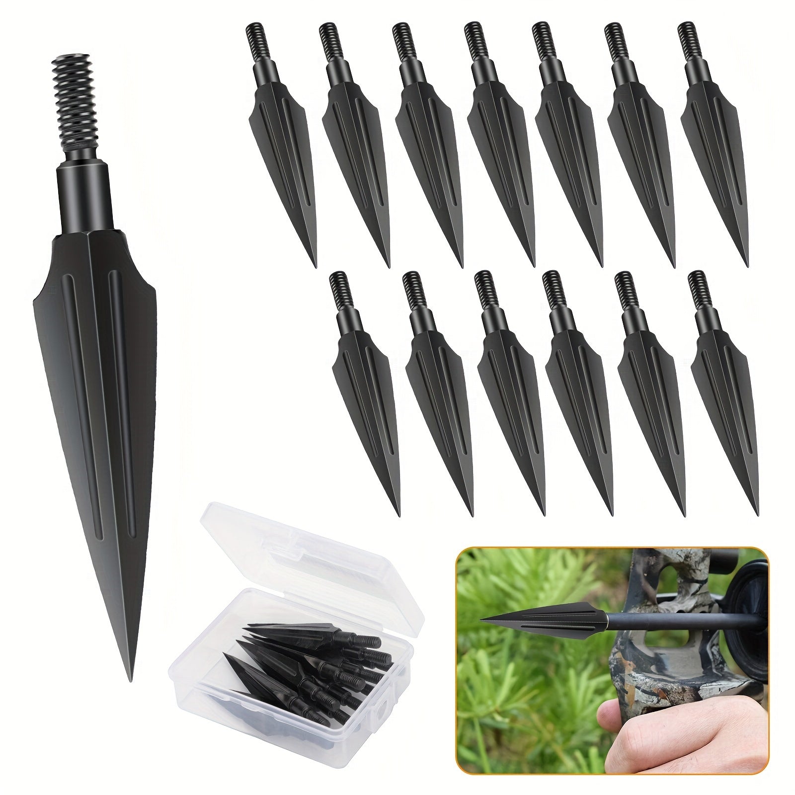 Set of 15 Military-Outdoors hunting arrowheads with durable design for precision shooting