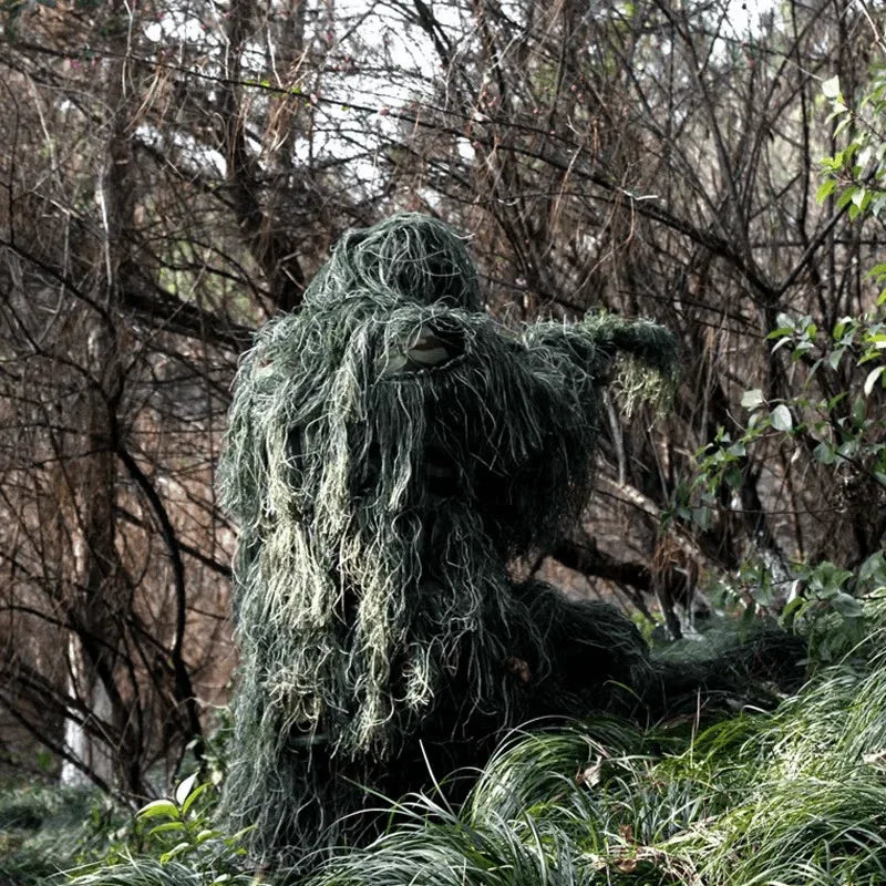 Military-Outdoors Hunting Ghillie Suit in Camouflage for Stealthy Outdoor Activities