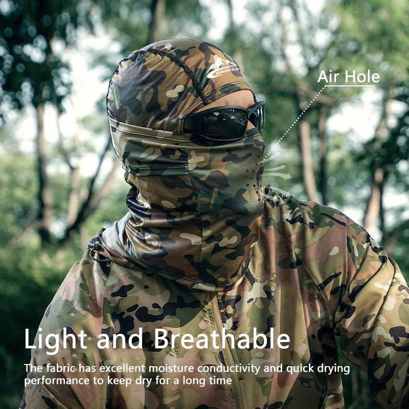 Ice silk face mask in camouflage for breathability and quick drying