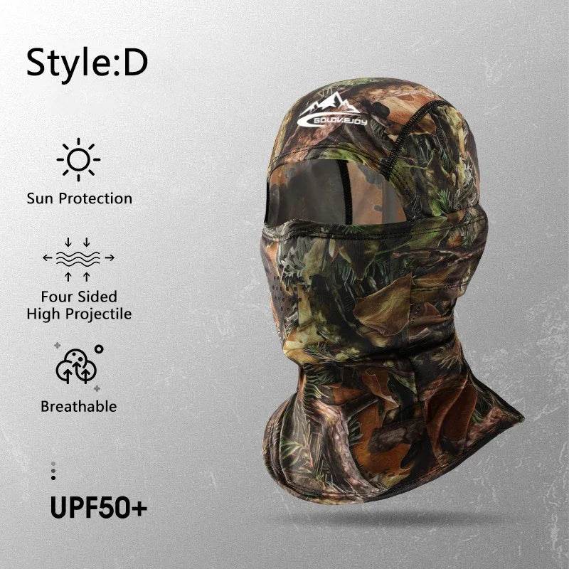 Ice silk face mask in camo with UPF50 sun protection and breathable design