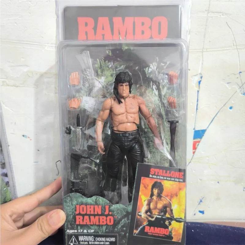 John Rambo action figure in packaging, designed for collectors and fans of the franchise