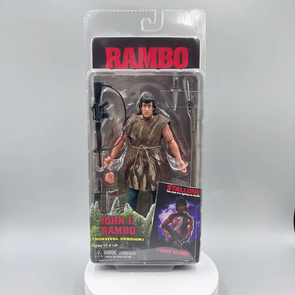 John Rambo action figure in survival version packaging with accessories
