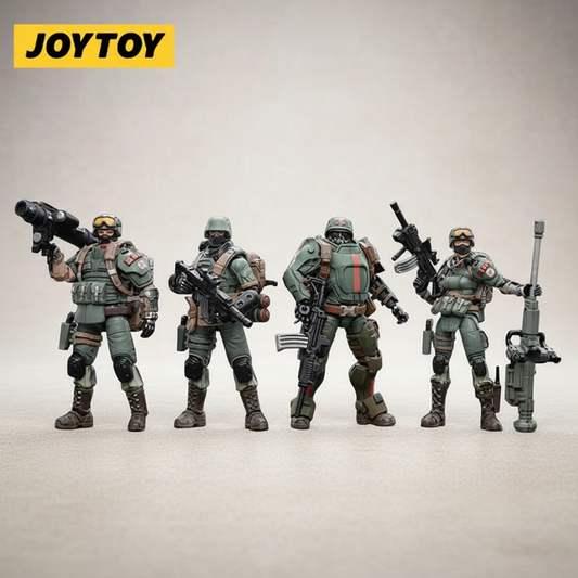 JOYTOY action figure set of four military soldiers in tactical gear