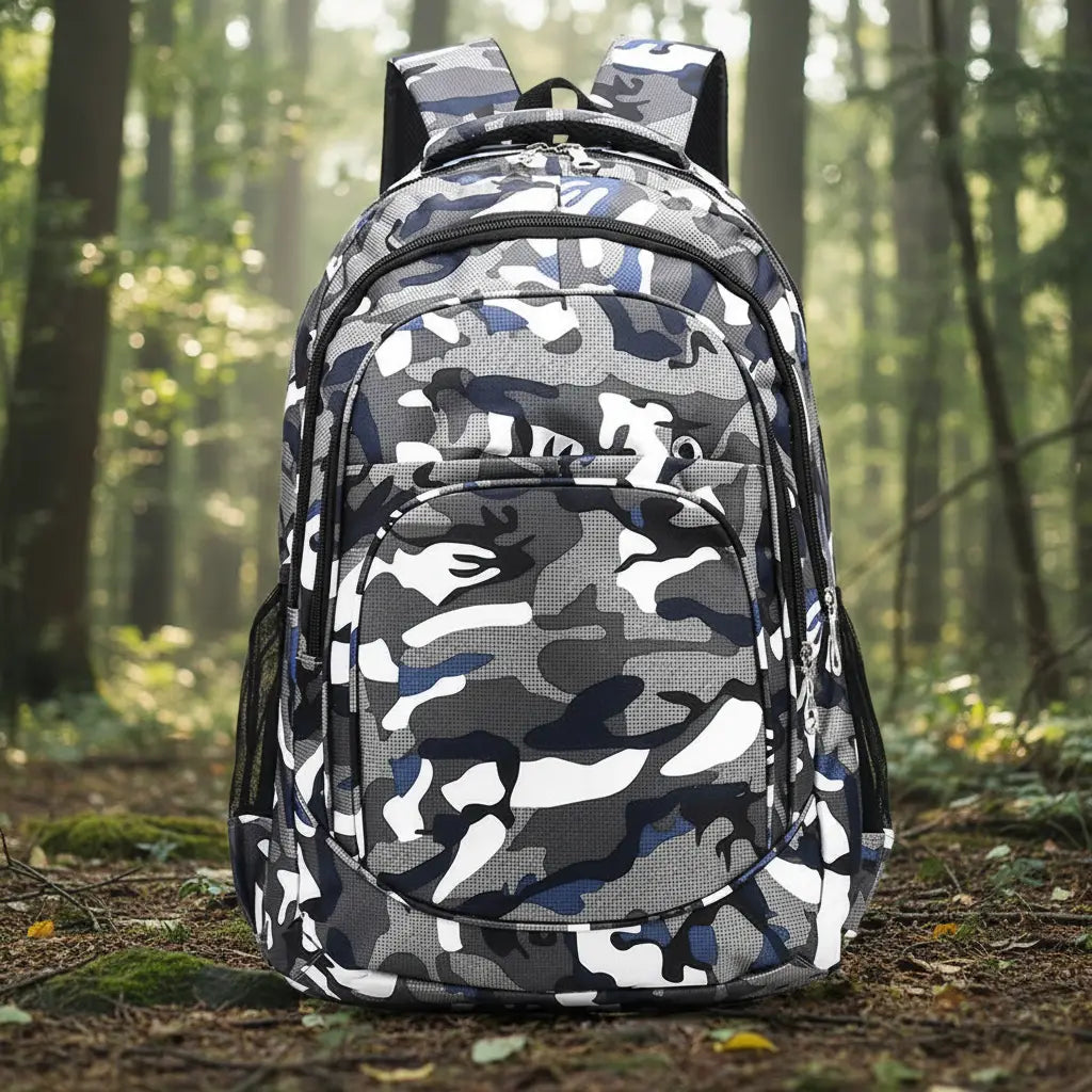 Military-Outdoors Kids Backpack in Camouflage for School and Outdoor Adventures