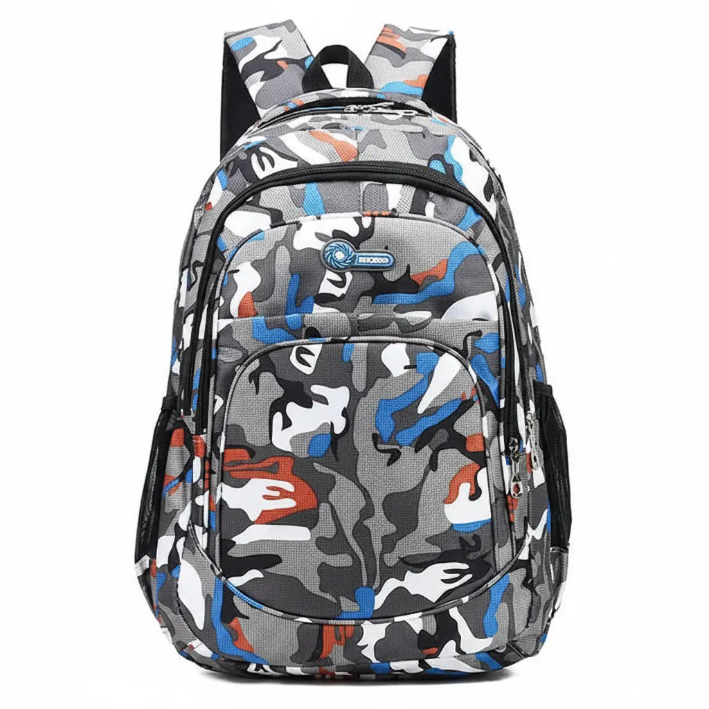Military-Outdoors Camouflage Kids Backpack with Multiple Compartments