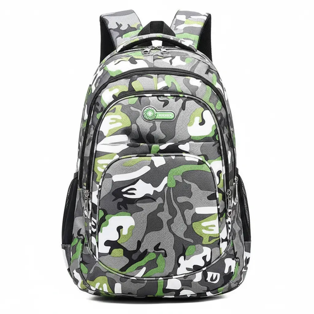 Military-Outdoors Camo Kids Backpack with Durable Design for School Use
