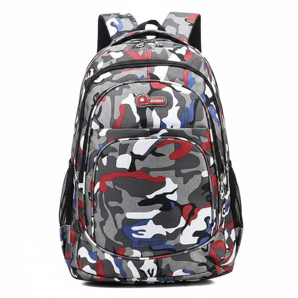 Military-Outdoors Camo Kids Backpack with Spacious Storage for School