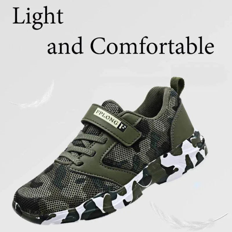 Kids Camouflage Sneakers in Green for Light and Comfortable Wear