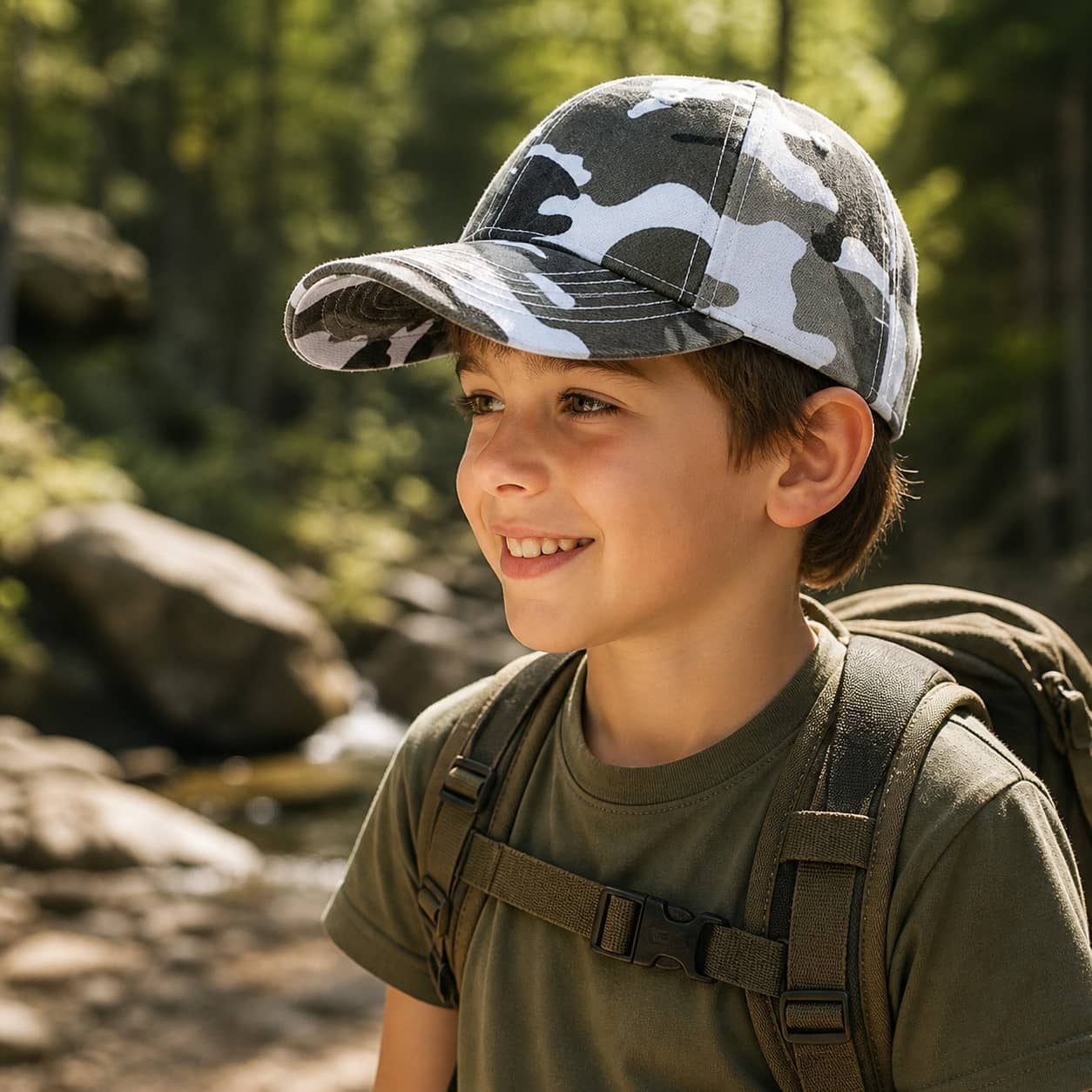 Kids Caps Camo Pattern Hat for Outdoor Adventures for outdoor play