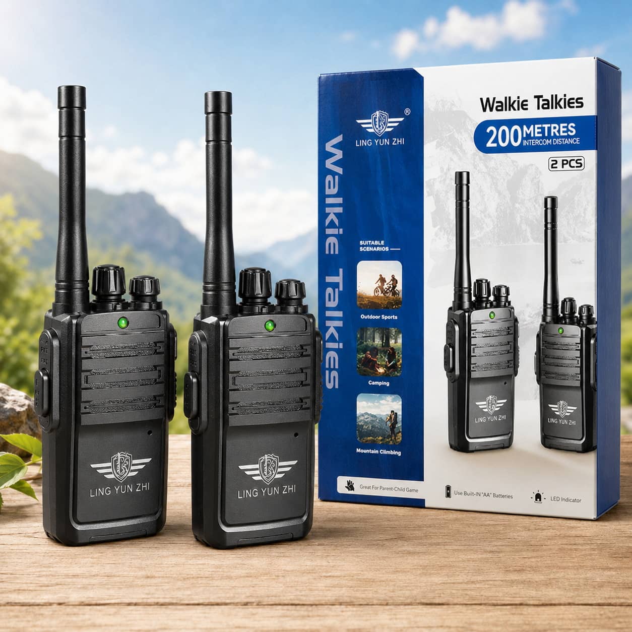 Kids military walkie talkie set with 200 meters communication range