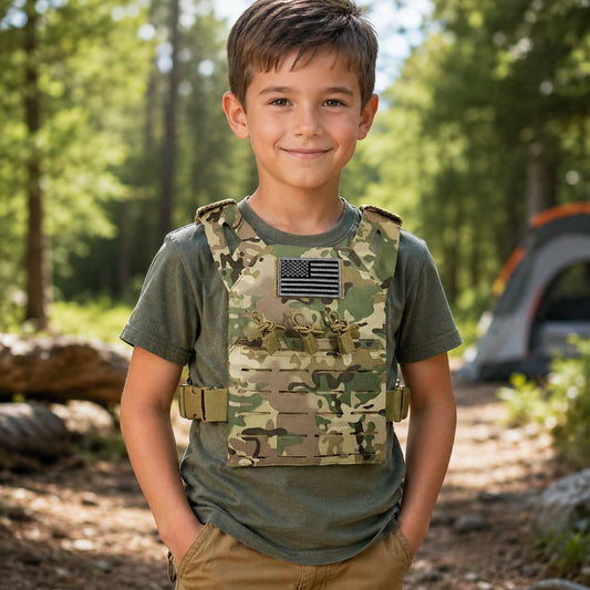 Kids Tactical Vest in Camouflage for Outdoor Adventures