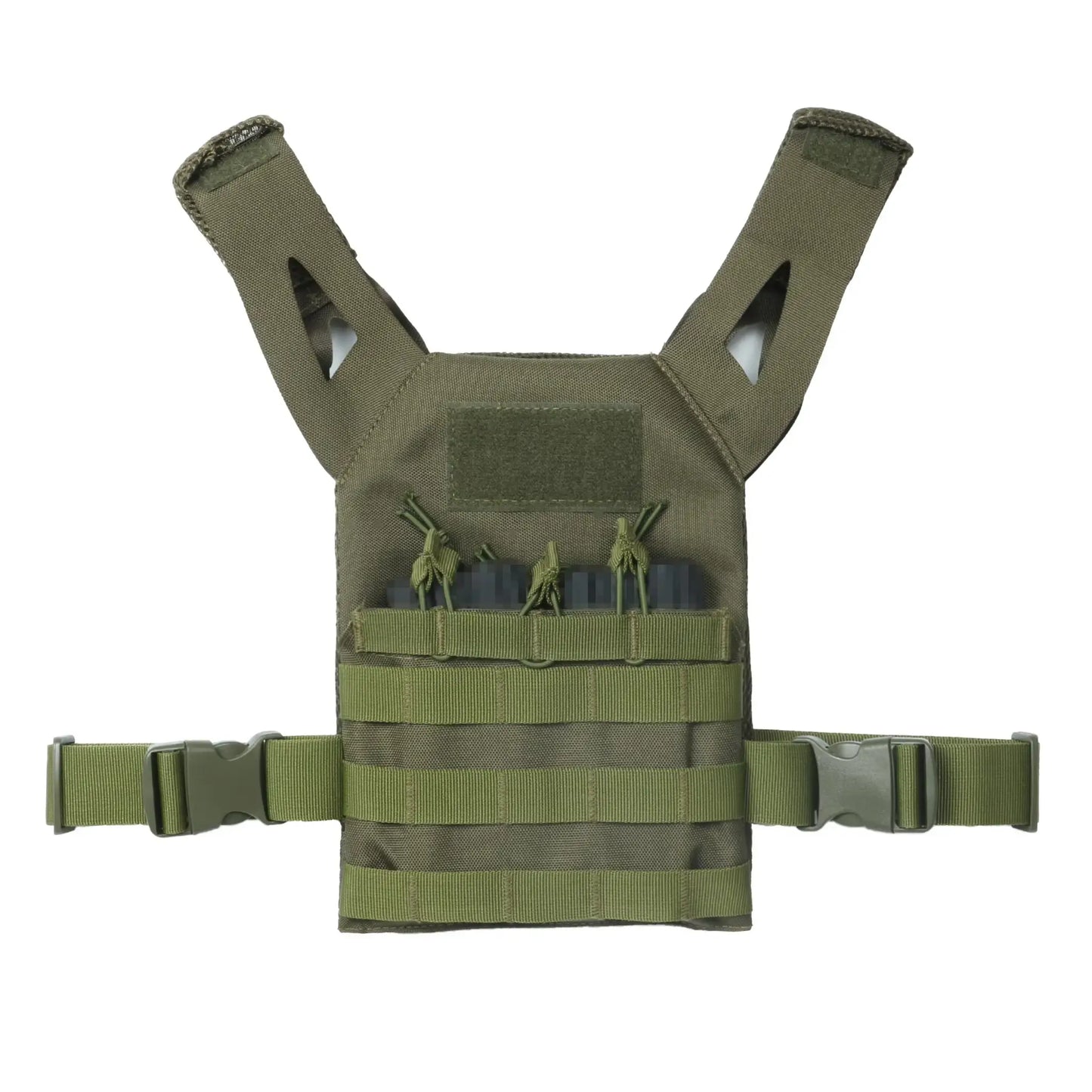 Kids tactical vest in green with multiple storage pouches