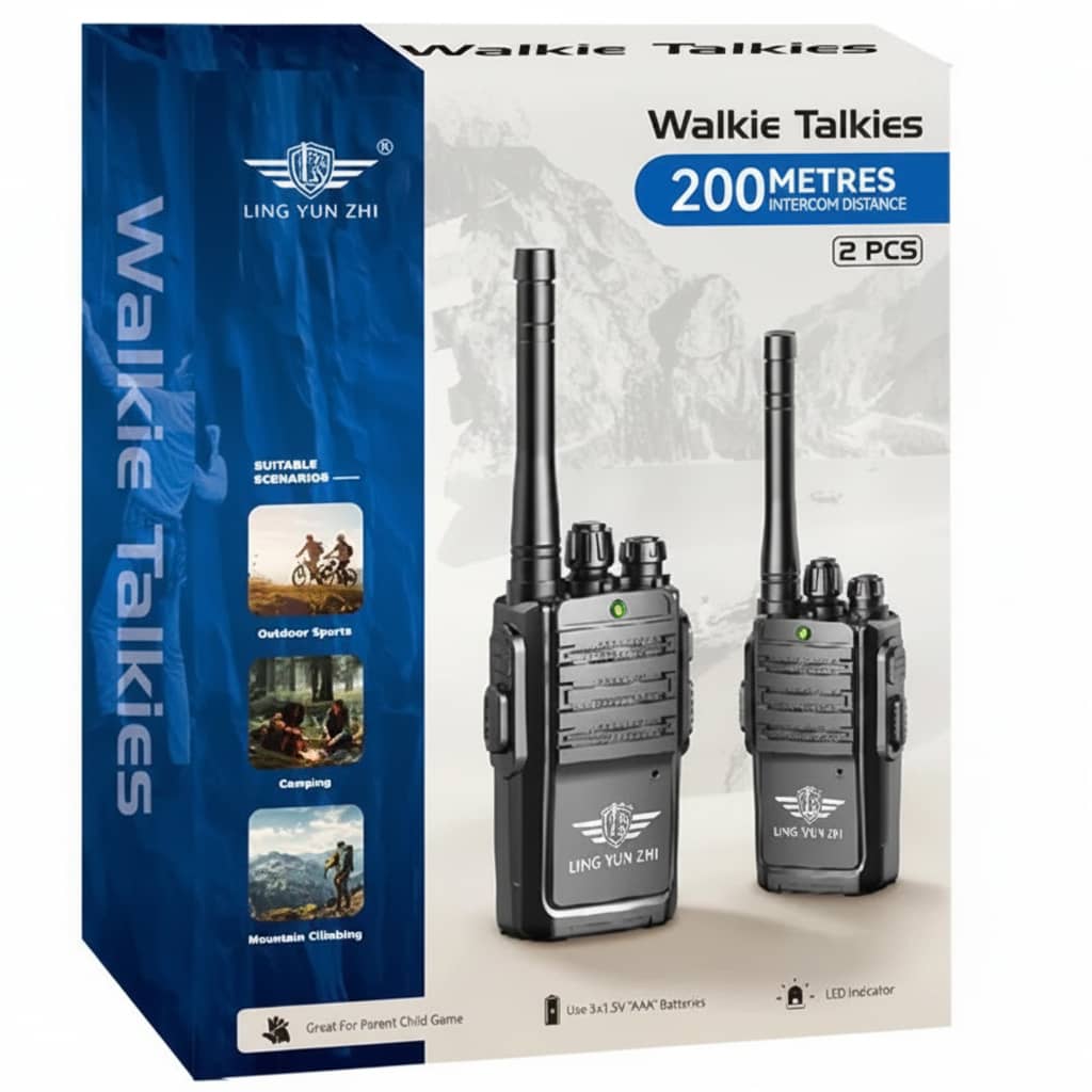 Kids military walkie talkie set with 200-metre range for outdoor adventures