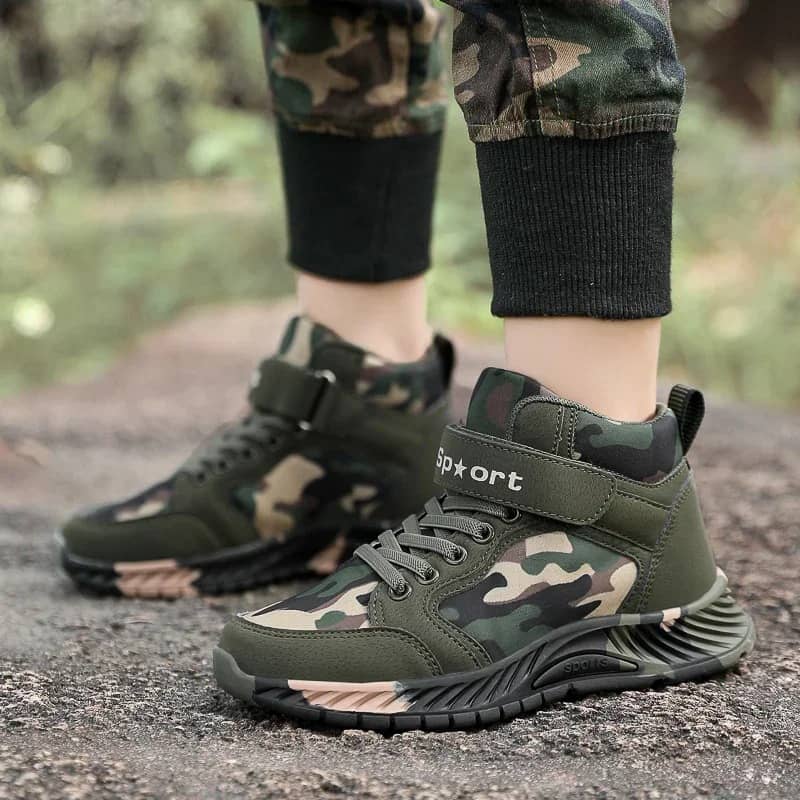 Camo Kids Warm Sneakers for Outdoor Play and Active Adventures