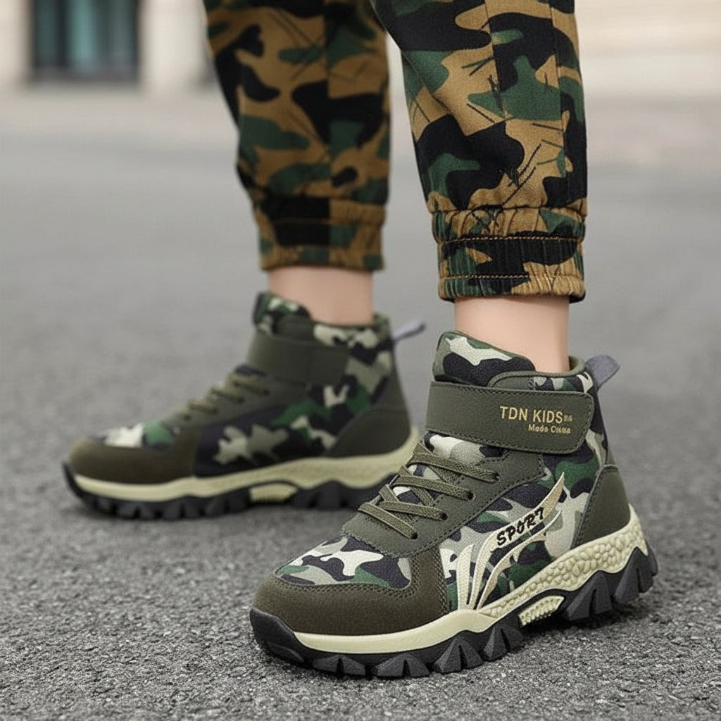 Kids Camo Green Sneakers for Outdoor Activities and Comfort