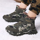 Kids Warm Camouflage Canvas Winter Sneakers with Plush Lining