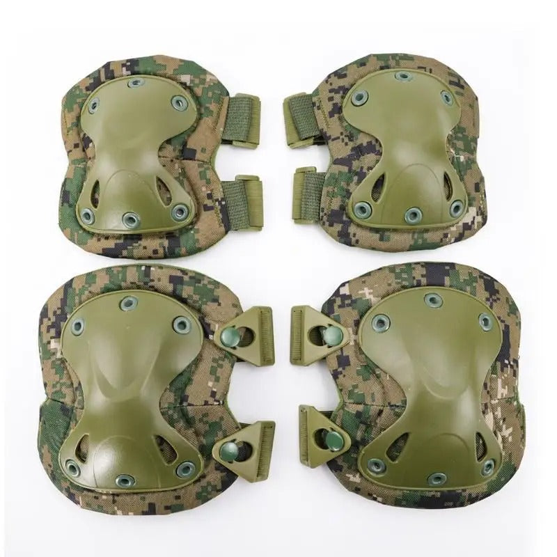 Military camo knee and elbow pads for optimal protection during outdoor activities