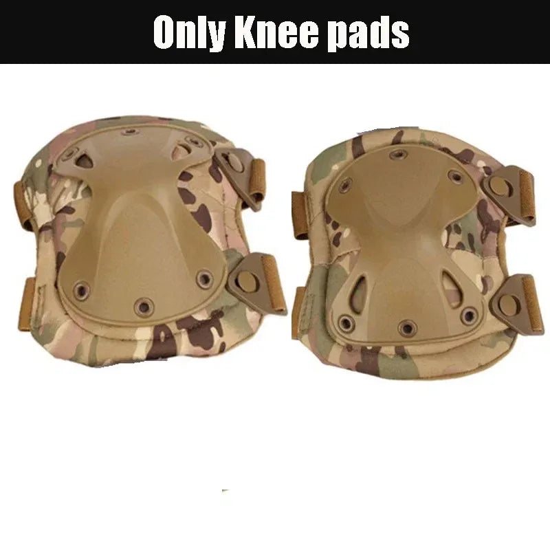 Tan Military Knee and Elbow Pads with Durable Design for Protection
