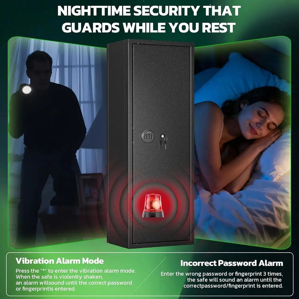 Military-Outdoors large gun safe with vibration alarm mode for secure storage