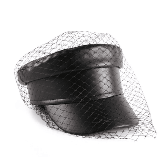 Leather Military Cap with Stylish Mesh Overlay - Military-Outdoors.com