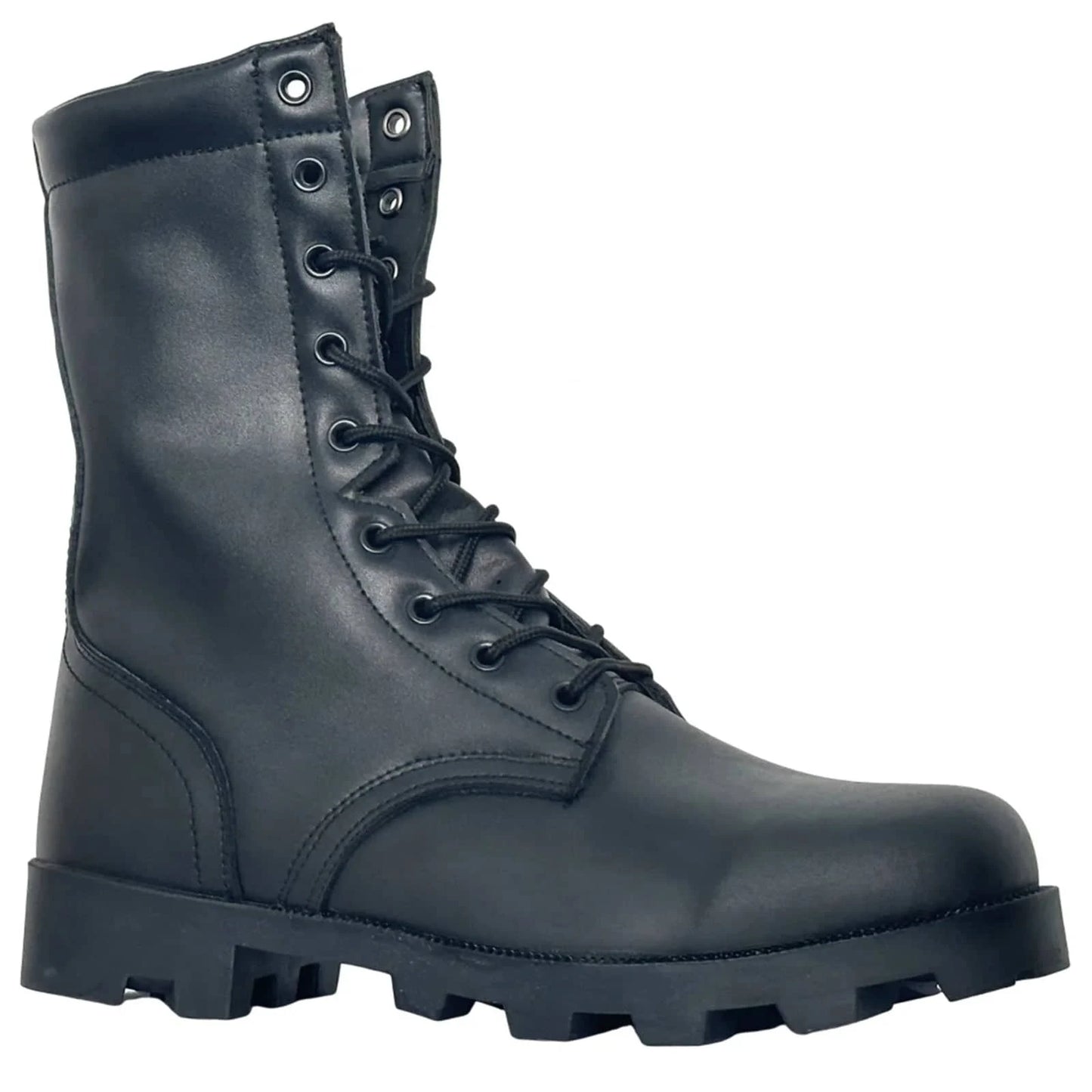 Durable leather military tactical boots with reinforced soles for maximum support and traction