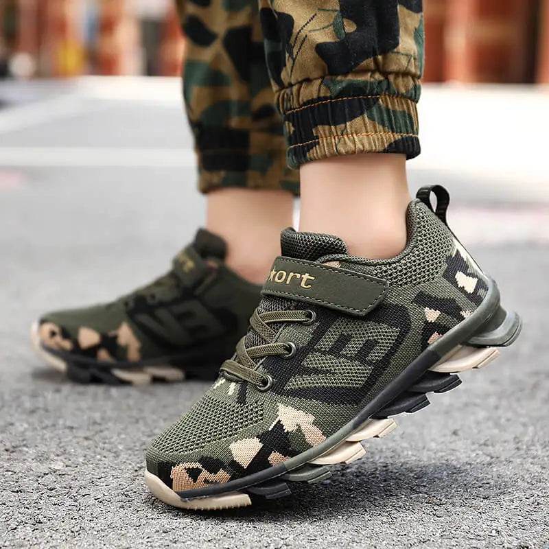 Military Camo Children Boys Sneakers for Active Play