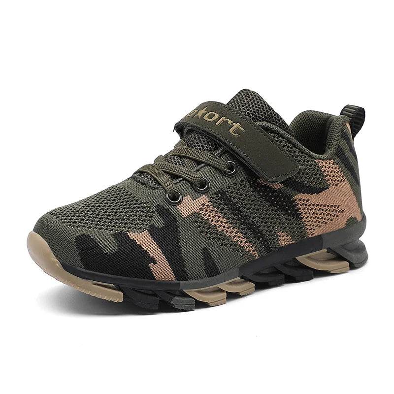 Military-Outdoors Children Boys Sneakers in Camouflage Design for Active Play